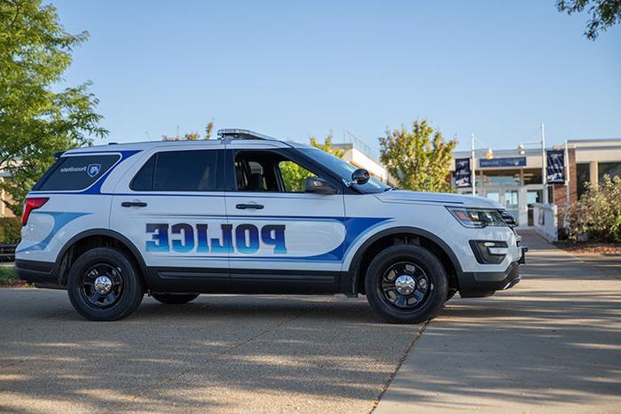 Police vehicle on campus